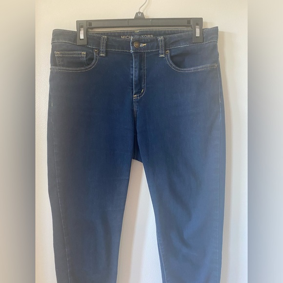 Micheal Kors Izzy Skinny Leg Mid-Rise Denim Dark Blue Jeans - Picture 5 of 9